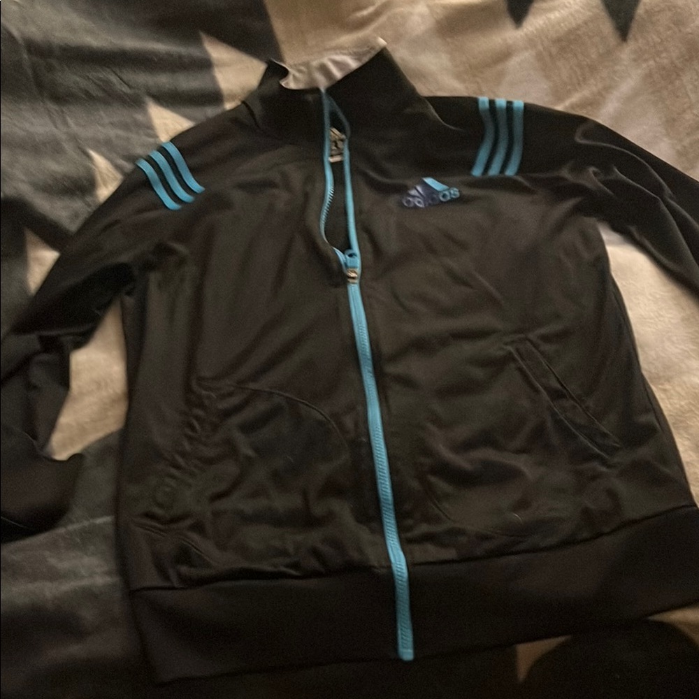 Adidas Black and Blue Varsity Jacket
